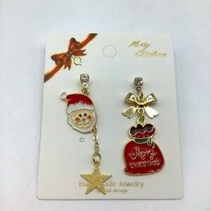New Christmas SantaClaus gift bag fashion earrings